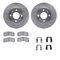 Dynamic Friction 7512-67093 - Brake Kit - Silver Zinc Coated Drilled and Slotted Rotors and 5000 Brake Pads with Hardware