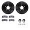Dynamic Friction 8512-45000 - Brake Kit - Black Zinc Coated Drilled and Slotted Rotors and 5000 Brake Pads with Hardware