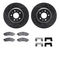 Dynamic Friction 8512-46137 - Brake Kit - Black Zinc Coated Drilled and Slotted Rotors and 5000 Brake Pads with Hardware