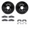 Dynamic Friction 8512-52063 - Brake Kit - Black Zinc Coated Drilled and Slotted Rotors and 5000 Brake Pads with Hardware