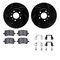 Dynamic Friction 8512-53005 - Brake Kit - Black Zinc Coated Drilled and Slotted Rotors and 5000 Brake Pads with Hardware