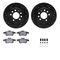 Dynamic Friction 8512-53006 - Brake Kit - Black Zinc Coated Drilled and Slotted Rotors and 5000 Brake Pads with Hardware