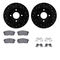 Dynamic Friction 8512-67061 - Brake Kit - Black Zinc Coated Drilled and Slotted Rotors and 5000 Brake Pads with Hardware