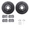 Dynamic Friction 8512-67062 - Brake Kit - Black Zinc Coated Drilled and Slotted Rotors and 5000 Brake Pads with Hardware