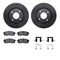 Dynamic Friction 8512-67064 - Brake Kit - Black Zinc Coated Drilled and Slotted Rotors and 5000 Brake Pads with Hardware