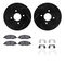 Dynamic Friction 8512-67072 - Brake Kit - Black Zinc Coated Drilled and Slotted Rotors and 5000 Brake Pads with Hardware