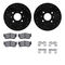 Dynamic Friction 8512-67085 - Brake Kit - Black Zinc Coated Drilled and Slotted Rotors and 5000 Brake Pads with Hardware