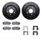 Dynamic Friction 8512-67388 - Brake Kit - Black Zinc Coated Drilled and Slotted Rotors and 5000 Brake Pads with Hardware