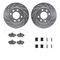 Dynamic Friction 7512-23007 - Brake Kit - Silver Zinc Coated Drilled and Slotted Rotors and 5000 Brake Pads with Hardware