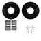 Dynamic Friction 8512-02003 - Brake Kit - Black Zinc Coated Drilled and Slotted Rotors and 5000 Brake Pads with Hardware