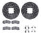 Dynamic Friction 7512-13000 - Brake Kit - Silver Zinc Coated Drilled and Slotted Rotors and 5000 Brake Pads with Hardware