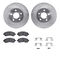 Dynamic Friction 7512-13007 - Brake Kit - Silver Zinc Coated Drilled and Slotted Rotors and 5000 Brake Pads with Hardware