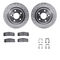 Dynamic Friction 7512-13008 - Brake Kit - Silver Zinc Coated Drilled and Slotted Rotors and 5000 Brake Pads with Hardware