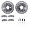 Dynamic Friction 7512-13012 - Brake Kit - Silver Zinc Coated Drilled and Slotted Rotors and 5000 Brake Pads with Hardware