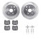 Dynamic Friction 7512-13027 - Brake Kit - Silver Zinc Coated Drilled and Slotted Rotors and 5000 Brake Pads with Hardware