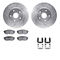 Dynamic Friction 7512-13033 - Brake Kit - Silver Zinc Coated Drilled and Slotted Rotors and 5000 Brake Pads with Hardware