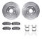 Dynamic Friction 7512-13035 - Brake Kit - Silver Zinc Coated Drilled and Slotted Rotors and 5000 Brake Pads with Hardware