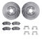 Dynamic Friction 7512-13047 - Brake Kit - Silver Zinc Coated Drilled and Slotted Rotors and 5000 Brake Pads with Hardware