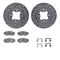 Dynamic Friction 7512-13066 - Brake Kit - Silver Zinc Coated Drilled and Slotted Rotors and 5000 Brake Pads with Hardware