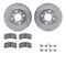 Dynamic Friction 7512-01000 - Brake Kit - Silver Zinc Coated Drilled and Slotted Rotors and 5000 Brake Pads with Hardware