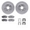 Dynamic Friction 7512-01004 - Brake Kit - Silver Zinc Coated Drilled and Slotted Rotors and 5000 Brake Pads with Hardware