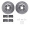 Dynamic Friction 7512-26002 - Brake Kit - Silver Zinc Coated Drilled and Slotted Rotors and 5000 Brake Pads with Hardware