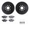Dynamic Friction 8512-74054 - Brake Kit - Black Zinc Coated Drilled and Slotted Rotors and 5000 Brake Pads with Hardware