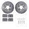 Dynamic Friction 7512-27003 - Brake Kit - Silver Zinc Coated Drilled and Slotted Rotors and 5000 Brake Pads with Hardware