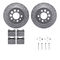Dynamic Friction 7512-27010 - Brake Kit - Silver Zinc Coated Drilled and Slotted Rotors and 5000 Brake Pads with Hardware