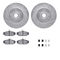 Dynamic Friction 7512-27013 - Brake Kit - Silver Zinc Coated Drilled and Slotted Rotors and 5000 Brake Pads with Hardware