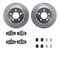 Dynamic Friction 7512-27024 - Brake Kit - Silver Zinc Coated Drilled and Slotted Rotors and 5000 Brake Pads with Hardware