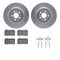 Dynamic Friction 7512-27035 - Brake Kit - Silver Zinc Coated Drilled and Slotted Rotors and 5000 Brake Pads with Hardware