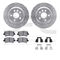 Dynamic Friction 7512-27038 - Brake Kit - Silver Zinc Coated Drilled and Slotted Rotors and 5000 Brake Pads with Hardware
