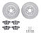 Dynamic Friction 7512-27045 - Brake Kit - Silver Zinc Coated Drilled and Slotted Rotors and 5000 Brake Pads with Hardware