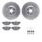 Dynamic Friction 7512-27051 - Brake Kit - Silver Zinc Coated Drilled and Slotted Rotors and 5000 Brake Pads with Hardware
