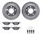 Dynamic Friction 7512-31240 - Brake Kit - Drilled and Slotted Silver Rotors with 5000 Advanced Brake Pads includes Hardware