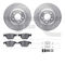 Dynamic Friction 7512-31388 - Brake Kit - Drilled and Slotted Silver Rotors with 5000 Advanced Brake Pads includes Hardware