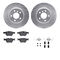 Dynamic Friction 7512-31522 - Brake Kit - Drilled and Slotted Silver Rotors with 5000 Advanced Brake Pads includes Hardware