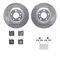 Dynamic Friction 7512-31587 - Brake Kit - Drilled and Slotted Silver Rotors with 5000 Advanced Brake Pads includes Hardware