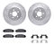 Dynamic Friction 7512-39101 - Brake Kit - Drilled and Slotted Silver Rotors with 5000 Advanced Brake Pads includes Hardware