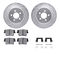 Dynamic Friction 7512-39111 - Brake Kit - Drilled and Slotted Silver Rotors with 5000 Advanced Brake Pads includes Hardware