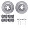 Dynamic Friction 7512-39119 - Brake Kit - Drilled and Slotted Silver Rotors with 5000 Advanced Brake Pads includes Hardware
