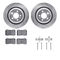 Dynamic Friction 7512-39122 - Brake Kit - Drilled and Slotted Silver Rotors with 5000 Advanced Brake Pads includes Hardware
