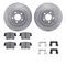 Dynamic Friction 7512-39125 - Brake Kit - Drilled and Slotted Silver Rotors with 5000 Advanced Brake Pads includes Hardware