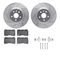 Dynamic Friction 7512-45012 - Brake Kit - Drilled and Slotted Silver Rotors with 5000 Advanced Brake Pads includes Hardware