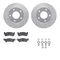 Dynamic Friction 7512-45044 - Brake Kit - Drilled and Slotted Silver Rotors with 5000 Advanced Brake Pads includes Hardware