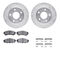 Dynamic Friction 7512-45055 - Brake Kit - Drilled and Slotted Silver Rotors with 5000 Advanced Brake Pads includes Hardware
