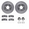 Dynamic Friction 7512-45065 - Brake Kit - Drilled and Slotted Silver Rotors with 5000 Advanced Brake Pads includes Hardware