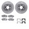 Dynamic Friction 7512-45075 - Brake Kit - Drilled and Slotted Silver Rotors with 5000 Advanced Brake Pads includes Hardware