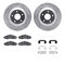 Dynamic Friction 7512-46065 - Brake Kit - Drilled and Slotted Silver Rotors with 5000 Advanced Brake Pads includes Hardware